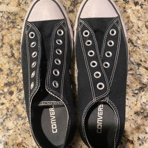 Black Converse with No Laces